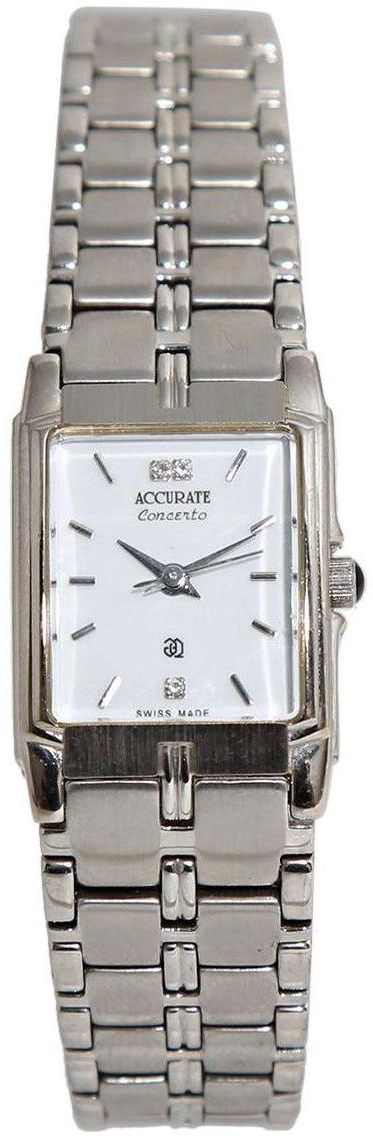 Casual Watch for Women by Accurate, Silver, Rectangle, ALQ767