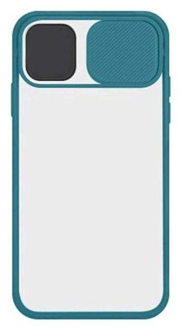 StraTG StraTG Clear and dark Green Case with Sliding Camera Protector for iPhone 12 / 12 Pro - Stylish and Protective Smartphone Case