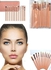 12-Piece Eye Makeup Brush Set With Puff And Brush Bag Rose Gold/White/Clear
