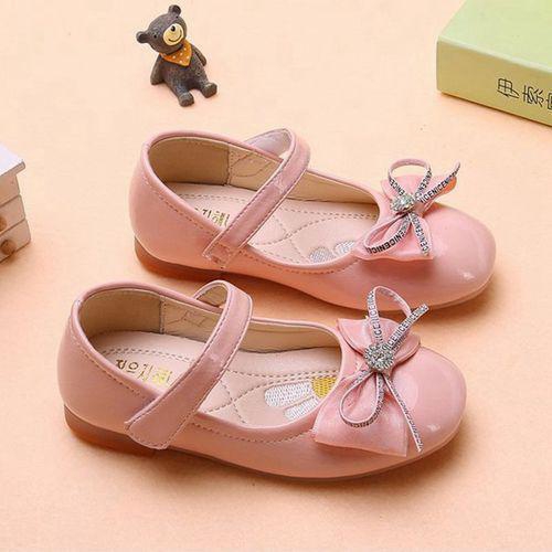 Fashion Girls Fashion Bow Shoes-Pink