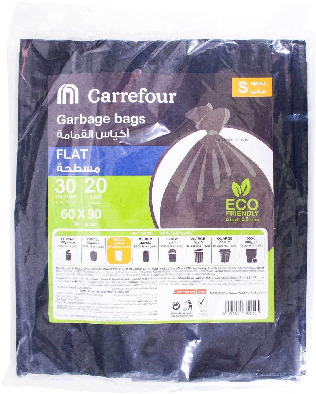 Carrefour garbage bag flat black small 30 gallons &times; 20 bags