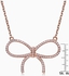 Genevive Rose-plated Sterling Silver Cubic Zirconia Bow Tie Necklace