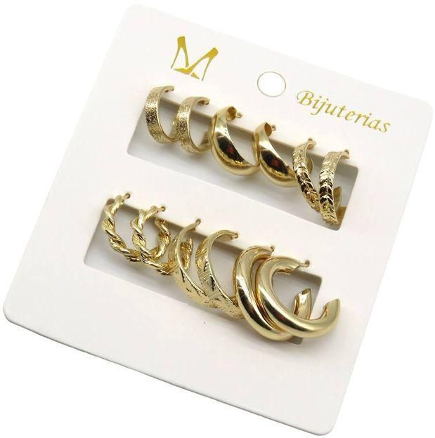 fluffy women accessories Set Multishape Earring Of Fluffy Women's Accessories- Gold