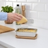 IKEA 365+ حاوية طعام مع غطاء - مستطيل ستينلس ستيل/خيزران 1.0 ل