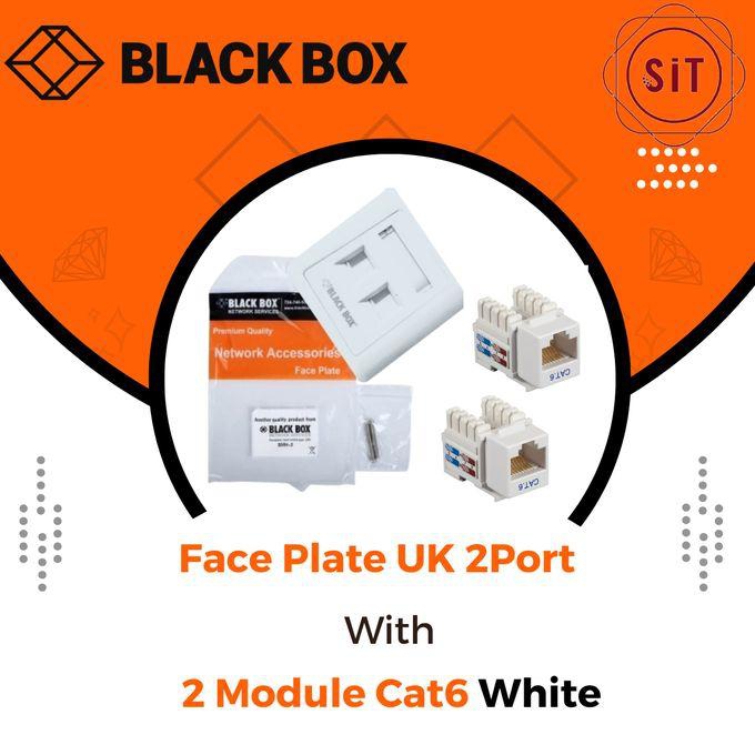 Black Box Faceplate 2Port UK With 2Module Cat6 White