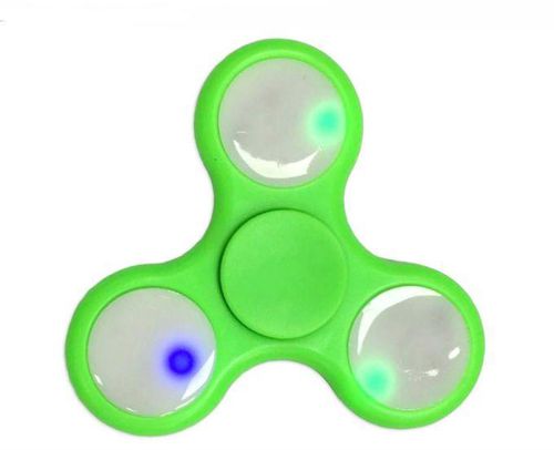 LED Light-Up Flashing Fidget Hand Tri-Spinner Manipulative Play Toy 2 Pack 