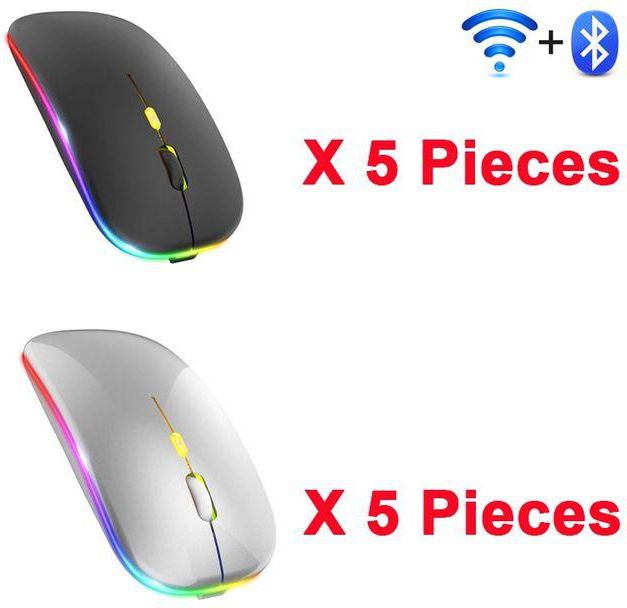 Generic 10Pcs Wireless Mouse RGB Rechargeable Bluetooth