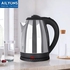 AILYONS/LYONS FK-0301 1.8L Silver & Black Cordless Stainless Steel Electric Kettle
