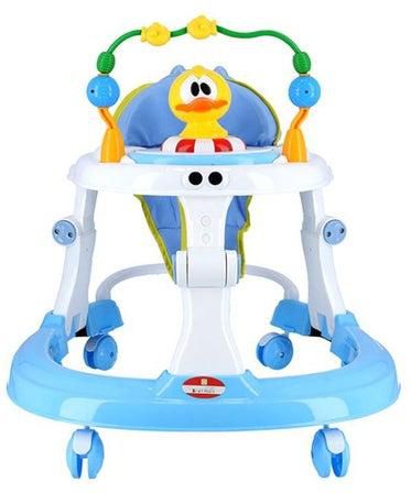 Baby Foldable Walker With Attractive Toy, Smooth Movement, Easy To Carry Little Baby - White/Blue/Yellow