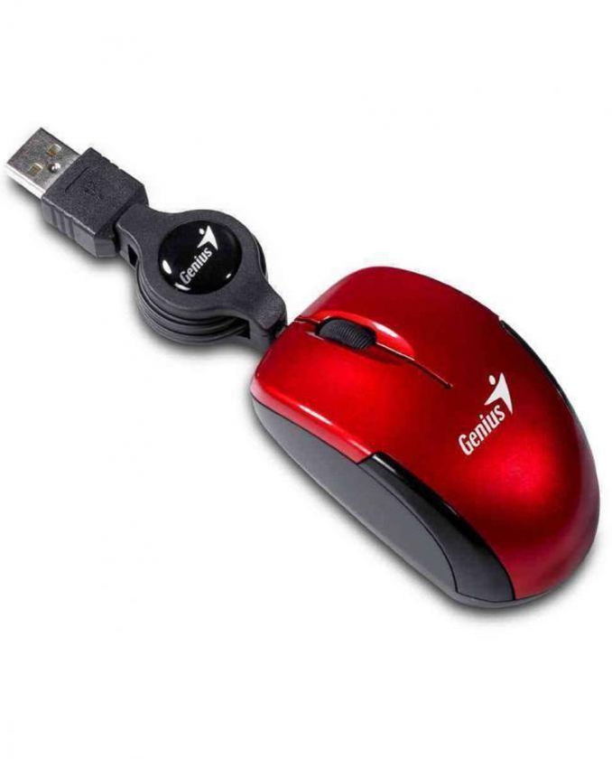 Genius Micro Traveler - Mini Notebook Mouse USB - Ruby