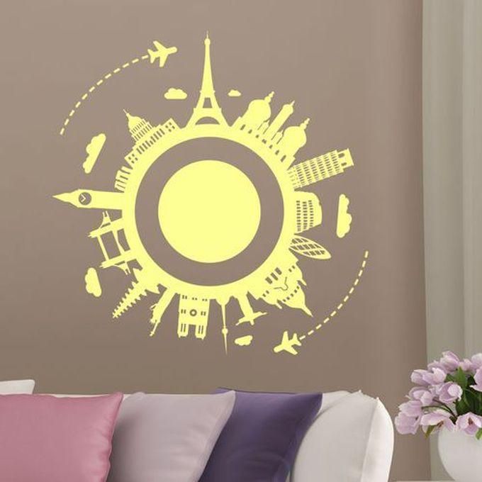 Wall Decoration Sticker - 55 X 55 Cm - Yellow