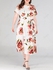 Plus Size Bloom Floral Belted Midi Dress - 2xl