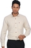 D'Indian CLUB Linen Cotton Men's Full Sleeve Casual Light Beige Polka Dots Shirt Size XL