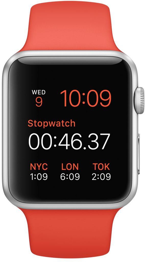 Apple Watch 42mm Silver Aluminum Case with Orange Sport Band