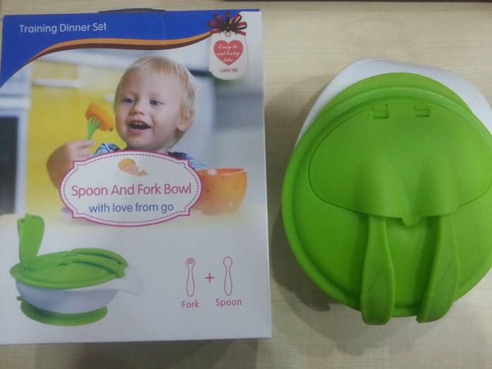 Sweethomeplanet Kid's Spoon And Fork Bowl (Green/White)
