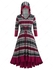 Plus Size Lace Up Ethnic Figure Print Hooded Sweater Dress - M | Us 10
