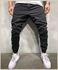 Men Hip Hop Style Fashion Side Zipper Casual Pants Black