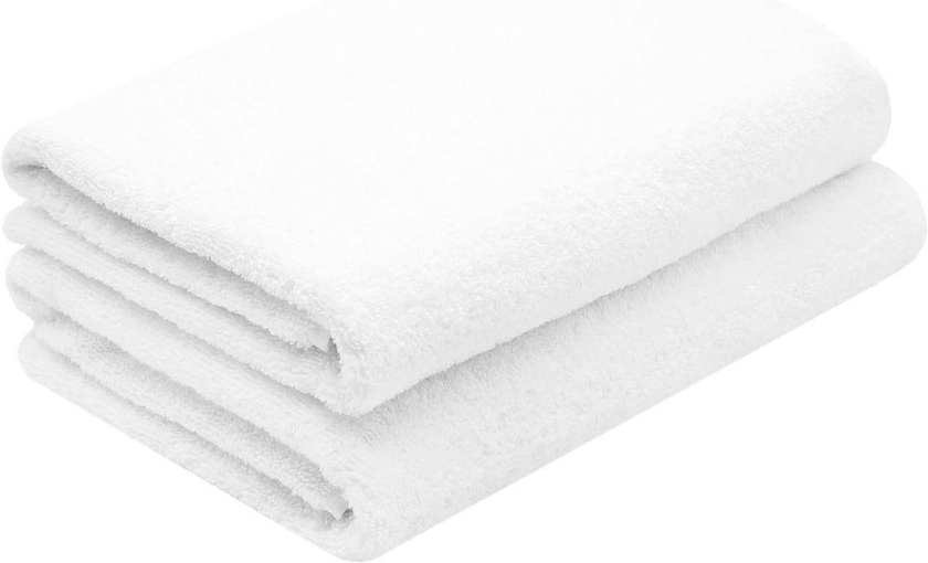 Signoola Pack Of 2 Bath Towel 50 X 100 Cm White, 100% Cotton.