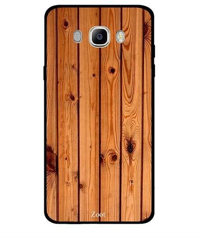 Protective Case Cover For Samsung Galaxy J7 2016 Wooden Light Browned Vertical Line Pattern