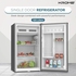 KROME 120L Single Door Refrigerator | Energy Class E/F | Ideal for Small Spaces | Reversible Door | Mini Fridge Suitable for Kitchen, Bedroom, Office & Bar | Inox Silver | KR-RDC120H