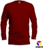 Boxy Microfiber Round Neck Long Sleeves Plain T-shirt - 7 Sizes (Maroon)