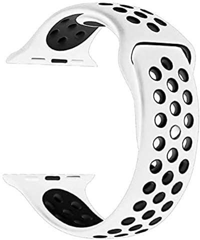 LNKOO Replacement Bands Compatible for iWatch Apple Watch Series 4, Series 3, Series 2, Series 1 Size: 44mm Color: White/Black Medium/Large Suited For 6.3~8.3 inch wrist