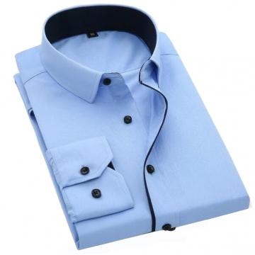 Color Contrasted Men Dress Shirts Sky Blue AM705 am705 xl