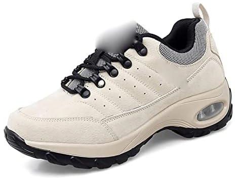حذاء رياضي للنساء من ايفيلا، حذاء جري بوسادة هوائية من الجلد المقاوم للماء، حذاء رياضي للمشي في الهواء الطلق والركض والتدريب للنساء (اللون: بيج، المقاس: 7.5)