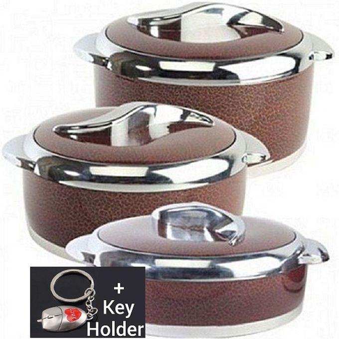 Hubby Reward Set Of 3 Casseroles Food Warmer Cooler Serving Dish + Key HoLDer