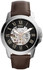 Fossil Grant Men's Black Dial Leather Band Automatic Watch - ME3100