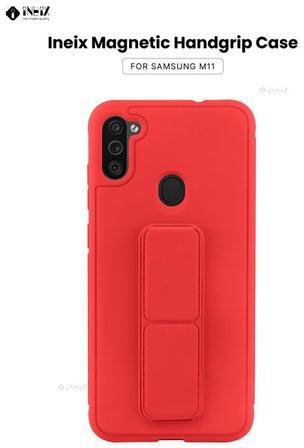 3-In-1 Magnetic Hand Grip Holder Case For Samsung Galaxy M11 Red