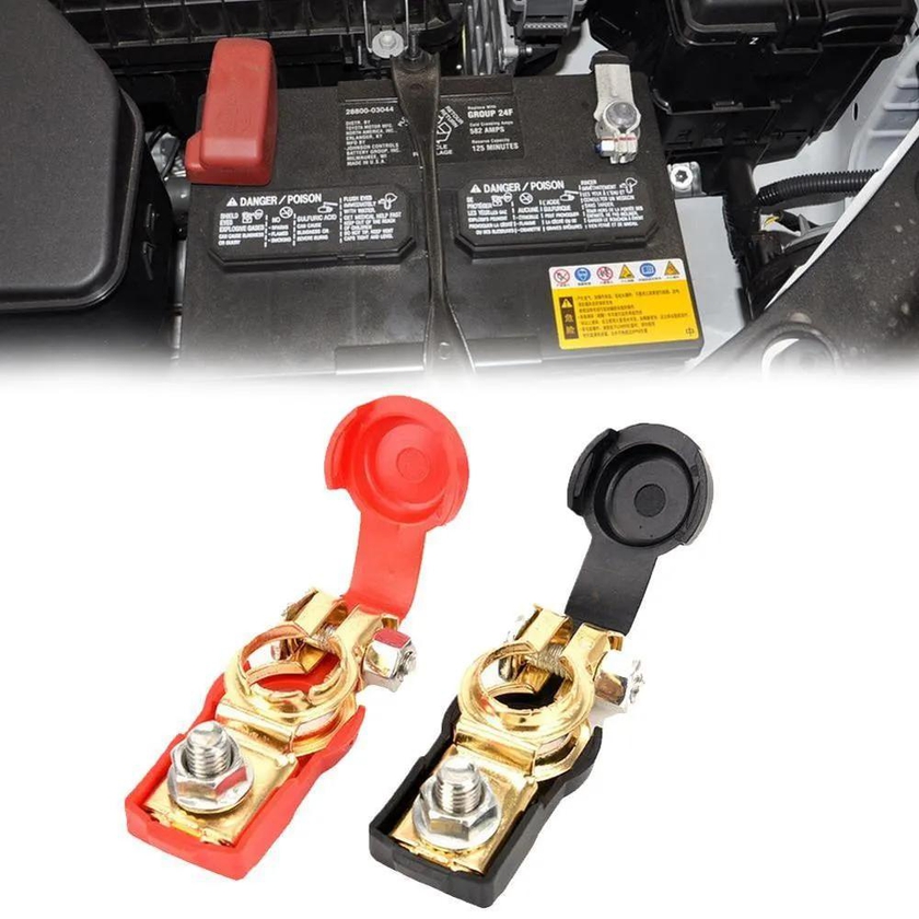Auto Car Battery Terminal Connector Battery 1 Pair Quick Release Battery Terminals Clamps Clips Copper For Car Truck Caravan