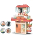 42Pcs Toys Kitchen Playset, Simulation Kitchen Toy Spray Water Tableware Kids Kitchen Toys, Kitchen Cooking Set Fruit Vegetable Tea Playset Toy For Kids Early Age Development Pink