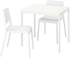 VANGSTA / TEODORES طاولة وكرسيان - أبيض/أبيض ‎80/120 سم‏