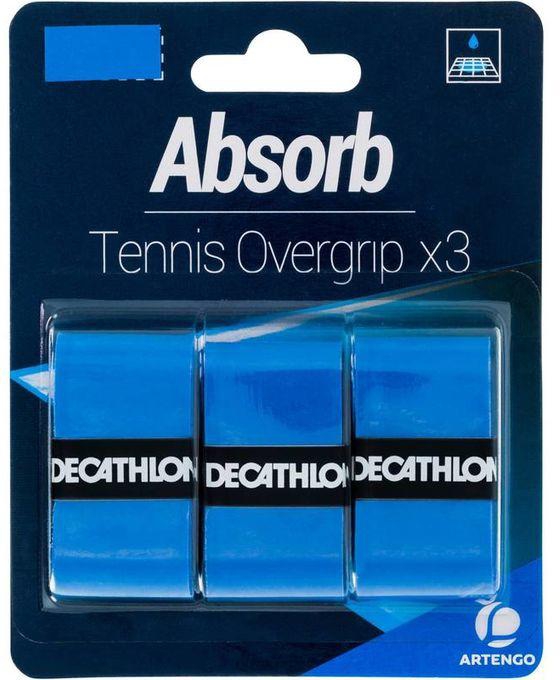 Decathlon Artengo Absorbent Tennis Overgrip - 3 Pcs - Blue