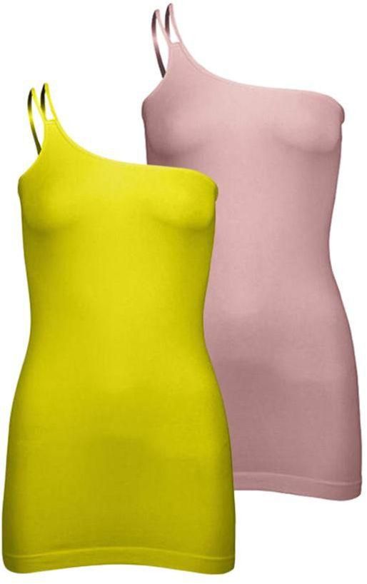 Silvy Set of 2 Casual Dress for Women - Yellow / Rose, Large