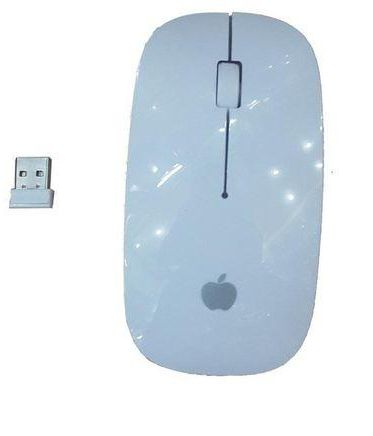 New Ultra-thin Wireless Silent Click Optical Mouse/Mice - White
