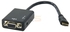 Portable Digital - Analog Mini HDMI - VGA Conversion Cable with Audio Black
