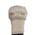 Fingerless Fur Warm Wrist Wool Gloves Luxury Fur Hand Warmer-White