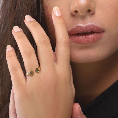 Miss L' by L'azurde Longing Hearts Open Ring - In 18 K - Yellow Gold