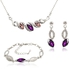 Mysmar White Gold Plated Dark Purple Crystal Necklace Set [MM581]