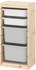 TROFAST تشكيلة تخزين - صنوبر مصبوغ أبيض فاتح أبيض/رمادي ‎44x30x91 سم‏