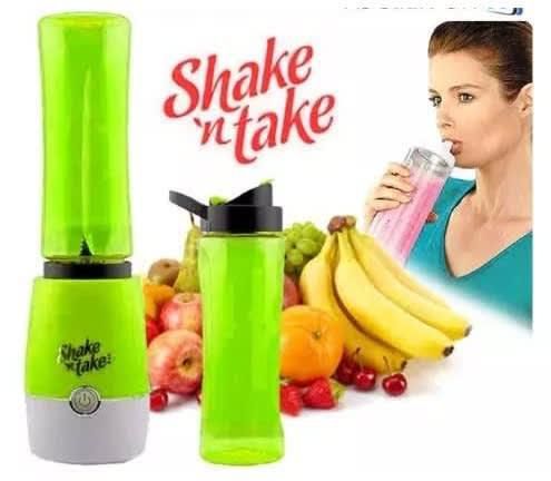 Shake 'n' Take Smoothie Maker And Juice Blender With 2 Bottles - 180W - Green