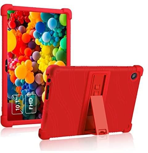 Lenovo Tab M10 3rd Gen 10.1 Case,ATOOZ Soft Silicone Shockproof Case for Lenovo M10 3rd Gen Tablet 2022 (TB-328F/TB-328X) with PC Stand (Red)