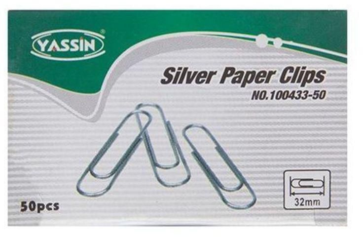 50-Piece Nickel Paper Clip Set Silver