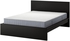 MALM Bed frame with mattress - black-brown/Valevåg extra firm 160x200 cm