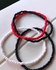 Fashion Rubber Stick 4pcs Red, White & Black Color Bracelet