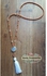 Roudy Accessories Tassel Necklace - Beige & White