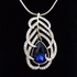Dar Women's 18K Gold Plated Pendant Necklace leaf Blue Gemstone