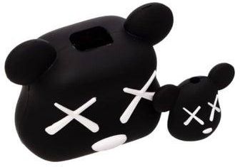 Silicone Charger Bite With Cable Protector Mouse Design Set Of 2 Pieces - Black White